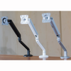 Monitor arms, ergonomic design, by Aluminum die casting, stamping, injection molding and powder coating